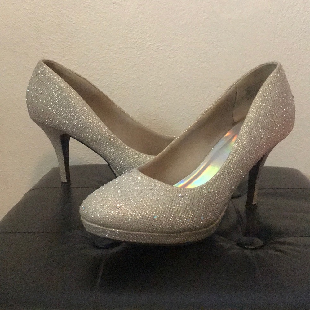 high heels with rhinestone detailing